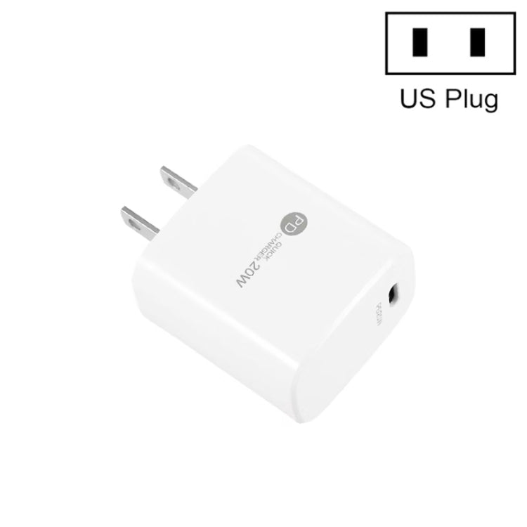 PD11 Mini Single Port PD3.0 USB-C / Type-C 20W Fast Charger for iPhone / iPad Series, US Plug, US Plug