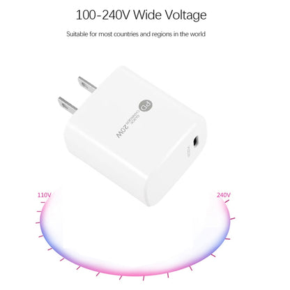 PD11 Mini Single Port PD3.0 USB-C / Type-C 20W Fast Charger for iPhone / iPad Series, US Plug, US Plug