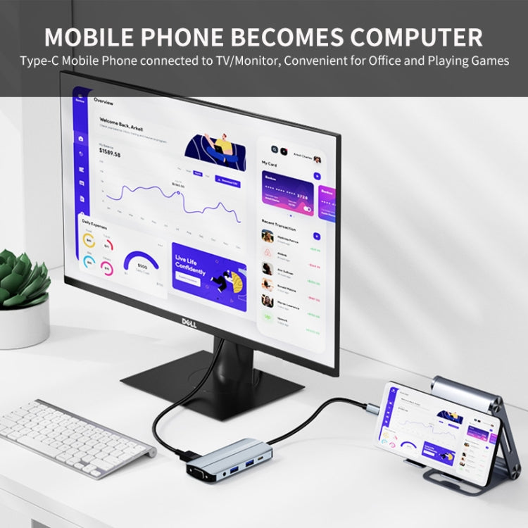 JUNSUNMAY 8 in 1 Type-C to 4K HDMI + VGA Docking Station Adapter PD Quick Charge Hub, JSM-HUB013