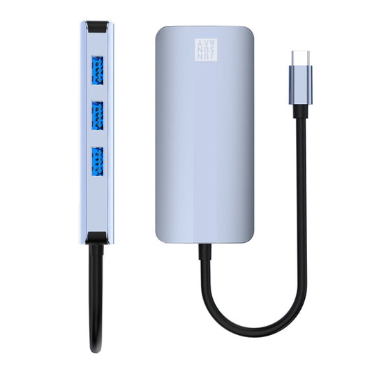 JUNSUNMAY Adaptateur Hub Station d'Accueil Type-C 6 en 1 vers HDMI 4K + Ethernet RJ45 1000M
