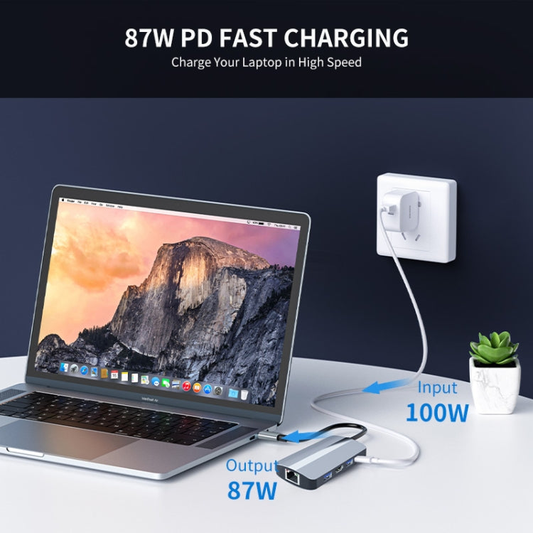JUNSUNMAY 7 in 1 Multifunctional USB-C Hub Docking Station Adapter -, JSM-HUB017