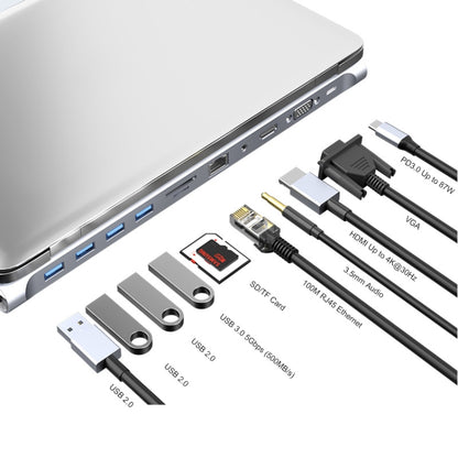 JUNSUNMAY 11 in 1 Multifunctional USB C Hub Docking Station Adapter SD/TF Card Reader, JSM-HUB021