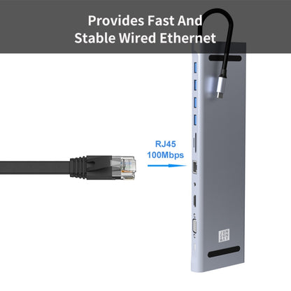 JUNSUNMAY 11 in 1 Multifunctional USB C Hub Docking Station Adapter SD/TF Card Reader, JSM-HUB021