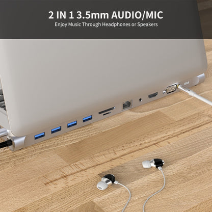 JUNSUNMAY 11 in 1 Multifunctional USB C Hub Docking Station Adapter SD/TF Card Reader, JSM-HUB021