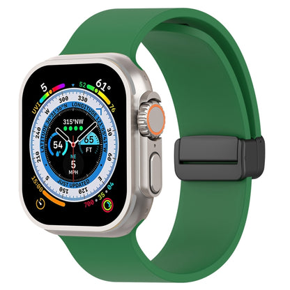 Magnetic Black Buckle Smooth Silicone Watch Band, For Apple Watch Ultra 49mm, For Apple Watch Series 8&7 45mm, For Apple Watch Series 8&7 41mm