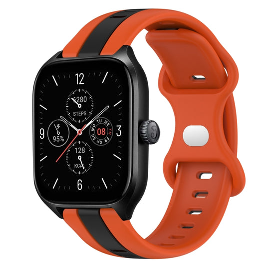 20mm Butterfly Buckle Two-Color Silicone Watch Band, For Amazfit GTS 4, For Amazfit GTS 3, For Amazfit GTS 2E, For Amazfit GTS 2 Mini, For Amazfit GTS 2, For Amazfit GTS, For Amazfit GTR 42mm, For Amazfit Pop Pro, For Amazfit Pop