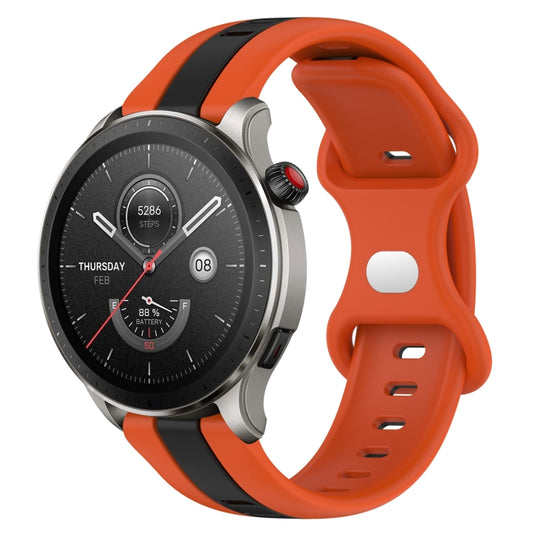 22mm Butterfly Buckle Two-Color Silicone Watch Band, For Amazfit GTR 4, For Amazfit GTR 3, For Amazfit GTR 3 Pro, For Amazfit GTR 2e, For Amazfit GTR 2, For Amazfit 3, For Amazfit GTR 47mm