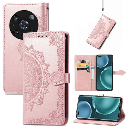 Mandala Flower Embossed Leather Phone Case, For Honor Magic 4 Pro, For Honor X8 5G, For Honor X30 / Magic 4 Lite 5G, For Infinix Note 11, For Nokia X30, For OPPO A76 4G, For Realme 10 4G, For Realme V23, For TCL 405, For UMIDIGI A13S, For Xiaomi Poco M...