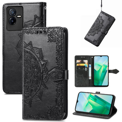 Mandala Flower Embossed Leather Phone Case, For Xiaomi Poco X4 GT, For Xiaomi Redmi Note 10S, For Asus Zenfone 9, For vivo T2X 5G, For vivo V23 5G, For vivo X80 Lite, For vivo X80 Pro