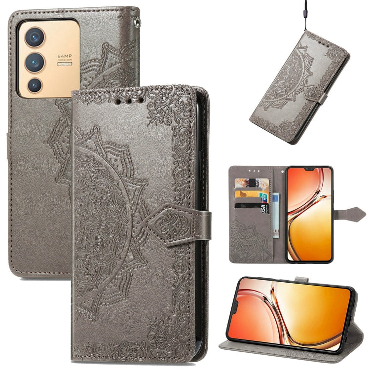 Mandala Flower Embossed Leather Phone Case, For Xiaomi Poco X3 Pro, For Xiaomi Poco X4 GT, For Xiaomi Redmi Note 10S, For Asus Zenfone 9, For vivo T2X 5G, For vivo V23 5G, For vivo X80 Lite, For vivo X80 Pro
