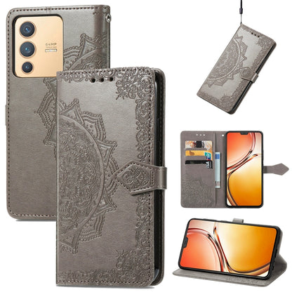 Mandala Flower Embossed Leather Phone Case, For Xiaomi Poco X3 Pro, For Xiaomi Poco X4 GT, For Xiaomi Redmi Note 10S, For Asus Zenfone 9, For vivo T2X 5G, For vivo V23 5G, For vivo X80 Lite, For vivo X80 Pro
