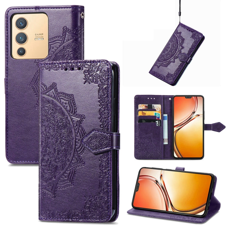 Mandala Flower Embossed Leather Phone Case, For Xiaomi Poco X3 Pro, For Xiaomi Poco X4 GT, For Xiaomi Redmi Note 10S, For Asus Zenfone 9, For vivo T2X 5G, For vivo V23 5G, For vivo X80 Lite, For vivo X80 Pro