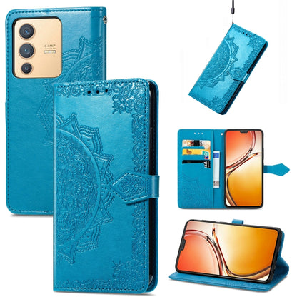 Mandala Flower Embossed Leather Phone Case, For Xiaomi Poco X3 Pro, For Xiaomi Poco X4 GT, For Xiaomi Redmi Note 10S, For Asus Zenfone 9, For vivo T2X 5G, For vivo V23 5G, For vivo X80 Lite, For vivo X80 Pro