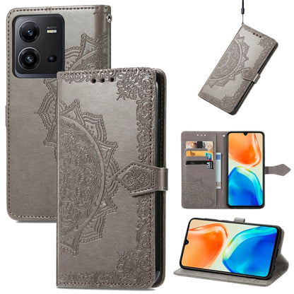 Mandala Flower Embossed Leather Phone Case, For Xiaomi Poco X3 Pro, For Xiaomi Poco X4 GT, For Xiaomi Redmi Note 10S, For Asus Zenfone 9, For vivo T2X 5G, For vivo V23 5G, For vivo X80 Lite, For vivo X80 Pro