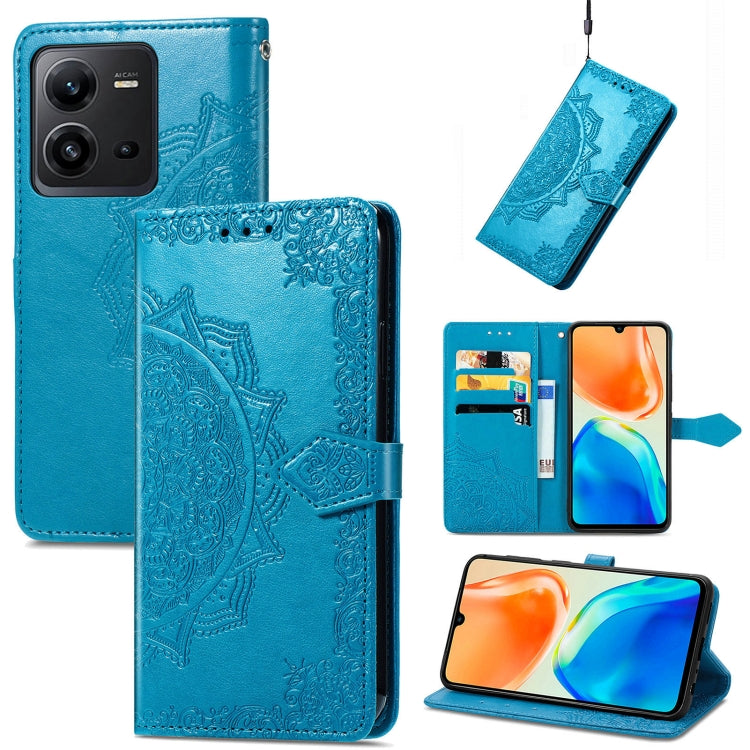 Mandala Flower Embossed Leather Phone Case, For Xiaomi Poco X3 Pro, For Xiaomi Poco X4 GT, For Xiaomi Redmi Note 10S, For Asus Zenfone 9, For vivo T2X 5G, For vivo V23 5G, For vivo X80 Lite, For vivo X80 Pro