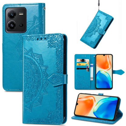 Mandala Flower Embossed Leather Phone Case, For Xiaomi Poco X3 Pro, For Xiaomi Poco X4 GT, For Xiaomi Redmi Note 10S, For Asus Zenfone 9, For vivo T2X 5G, For vivo V23 5G, For vivo X80 Lite, For vivo X80 Pro