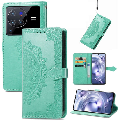 Mandala Flower Embossed Leather Phone Case, For Xiaomi Poco X3 Pro, For Xiaomi Poco X4 GT, For Xiaomi Redmi Note 10S, For Asus Zenfone 9, For vivo T2X 5G, For vivo V23 5G, For vivo X80 Lite, For vivo X80 Pro