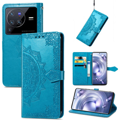 Mandala Flower Embossed Leather Phone Case, For Xiaomi Poco X3 Pro, For Xiaomi Poco X4 GT, For Xiaomi Redmi Note 10S, For Asus Zenfone 9, For vivo T2X 5G, For vivo V23 5G, For vivo X80 Lite, For vivo X80 Pro