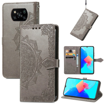 Mandala Flower Embossed Leather Phone Case, For Xiaomi Poco X3 Pro, For Xiaomi Poco X4 GT, For Xiaomi Redmi Note 10S, For Asus Zenfone 9, For vivo T2X 5G, For vivo V23 5G, For vivo X80 Lite, For vivo X80 Pro