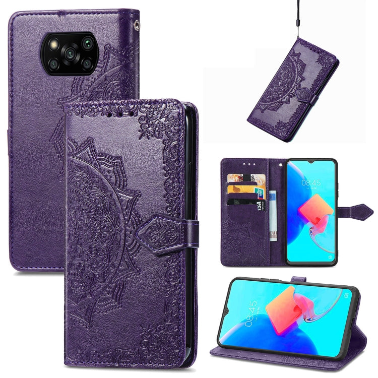 Mandala Flower Embossed Leather Phone Case, For Xiaomi Poco X3 Pro, For Xiaomi Poco X4 GT, For Xiaomi Redmi Note 10S, For Asus Zenfone 9, For vivo T2X 5G, For vivo V23 5G, For vivo X80 Lite, For vivo X80 Pro