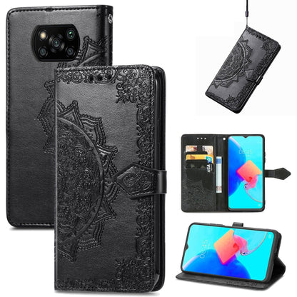 Mandala Flower Embossed Leather Phone Case, For Xiaomi Poco X3 Pro, For Xiaomi Poco X4 GT, For Xiaomi Redmi Note 10S, For Asus Zenfone 9, For vivo T2X 5G, For vivo V23 5G, For vivo X80 Lite, For vivo X80 Pro