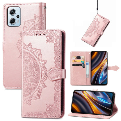 Mandala Flower Embossed Leather Phone Case, For Xiaomi Poco X3 Pro, For Xiaomi Poco X4 GT, For Xiaomi Redmi Note 10S, For Asus Zenfone 9, For vivo T2X 5G, For vivo V23 5G, For vivo X80 Lite, For vivo X80 Pro