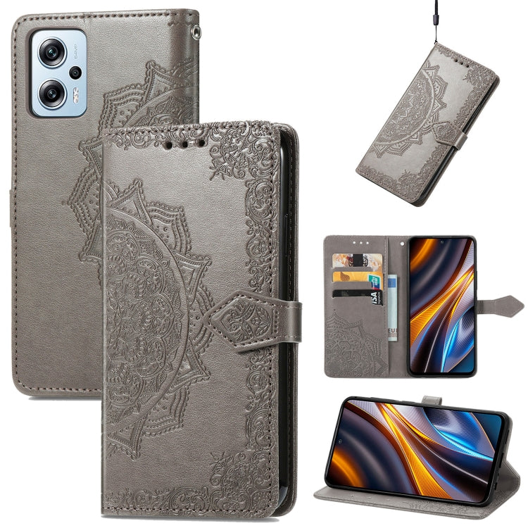 Mandala Flower Embossed Leather Phone Case, For Xiaomi Poco X3 Pro, For Xiaomi Poco X4 GT, For Xiaomi Redmi Note 10S, For Asus Zenfone 9, For vivo T2X 5G, For vivo V23 5G, For vivo X80 Lite, For vivo X80 Pro