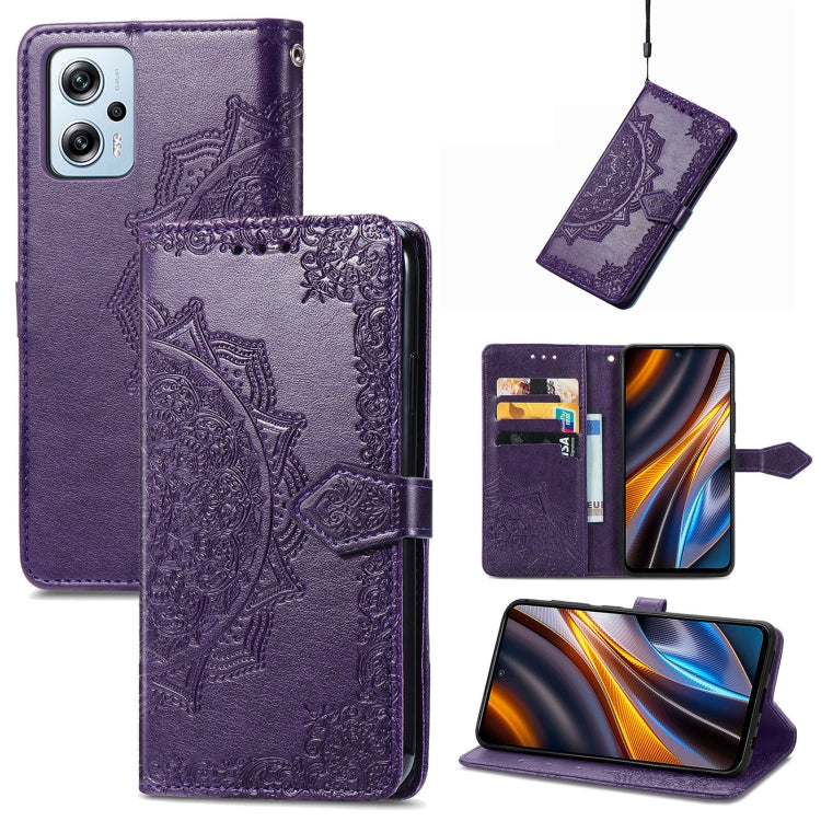 Mandala Flower Embossed Leather Phone Case, For Xiaomi Poco X3 Pro, For Xiaomi Poco X4 GT, For Xiaomi Redmi Note 10S, For Asus Zenfone 9, For vivo T2X 5G, For vivo V23 5G, For vivo X80 Lite, For vivo X80 Pro