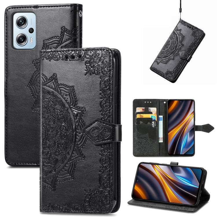 Mandala Flower Embossed Leather Phone Case, For Xiaomi Poco X3 Pro, For Xiaomi Poco X4 GT, For Xiaomi Redmi Note 10S, For Asus Zenfone 9, For vivo T2X 5G, For vivo V23 5G, For vivo X80 Lite, For vivo X80 Pro