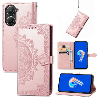 Mandala Flower Embossed Leather Phone Case, For Xiaomi Poco X3 Pro, For Xiaomi Poco X4 GT, For Xiaomi Redmi Note 10S, For Asus Zenfone 9, For vivo T2X 5G, For vivo V23 5G, For vivo X80 Lite, For vivo X80 Pro