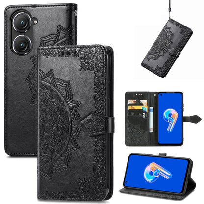 Mandala Flower Embossed Leather Phone Case, For Xiaomi Poco X3 Pro, For Xiaomi Poco X4 GT, For Xiaomi Redmi Note 10S, For Asus Zenfone 9, For vivo T2X 5G, For vivo V23 5G, For vivo X80 Lite, For vivo X80 Pro