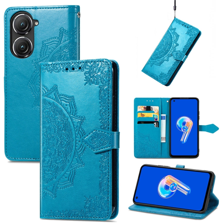 Mandala Flower Embossed Leather Phone Case, For Xiaomi Poco X3 Pro, For Xiaomi Poco X4 GT, For Xiaomi Redmi Note 10S, For Asus Zenfone 9, For vivo T2X 5G, For vivo V23 5G, For vivo X80 Lite, For vivo X80 Pro
