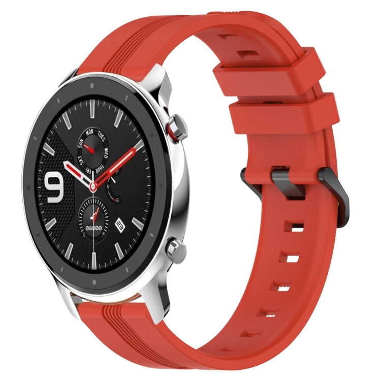 22mm Concave Striped Slicone Watch Band, For Amazfit GTR 4, For Amazfit GTR 3, For Amazfit GTR 3 Pro, For Amazfit GTR 2e, For Amazfit GTR 2, For Amazfit 3, For Amazfit GTR 47mm