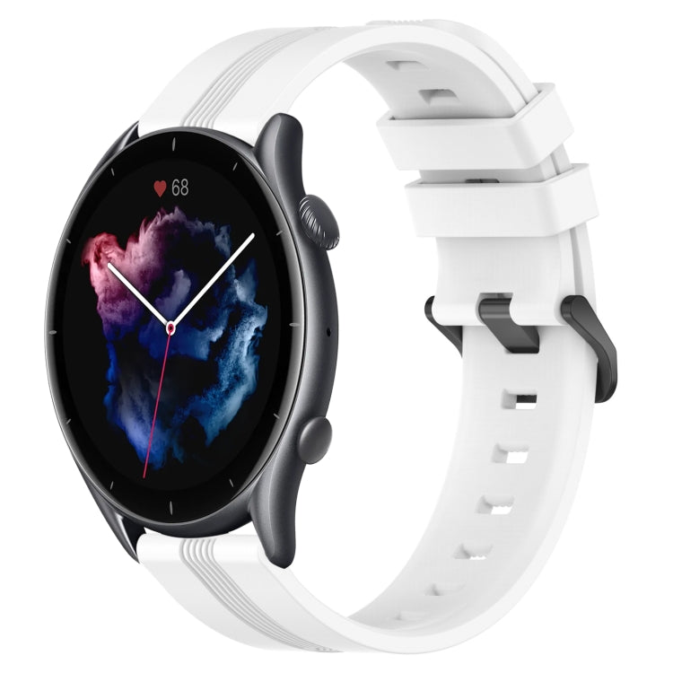 22mm Concave Striped Slicone Watch Band, For Amazfit GTR 4, For Amazfit GTR 3, For Amazfit GTR 3 Pro, For Amazfit GTR 2e, For Amazfit GTR 2, For Amazfit 3, For Amazfit GTR 47mm