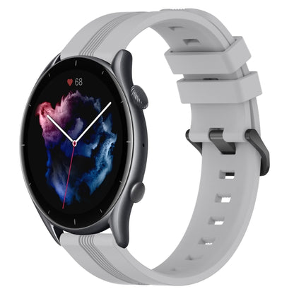 22mm Concave Striped Slicone Watch Band, For Amazfit GTR 4, For Amazfit GTR 3, For Amazfit GTR 3 Pro, For Amazfit GTR 2e, For Amazfit GTR 2, For Amazfit 3, For Amazfit GTR 47mm