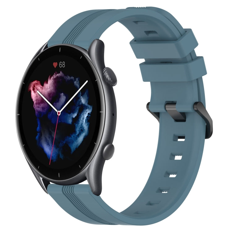 22mm Concave Striped Slicone Watch Band, For Amazfit GTR 4, For Amazfit GTR 3, For Amazfit GTR 3 Pro, For Amazfit GTR 2e, For Amazfit GTR 2, For Amazfit 3, For Amazfit GTR 47mm