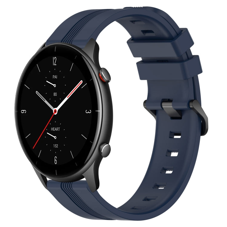 22mm Concave Striped Slicone Watch Band, For Amazfit GTR 4, For Amazfit GTR 3, For Amazfit GTR 3 Pro, For Amazfit GTR 2e, For Amazfit GTR 2, For Amazfit 3, For Amazfit GTR 47mm