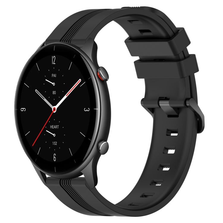 22mm Concave Striped Slicone Watch Band, For Amazfit GTR 4, For Amazfit GTR 3, For Amazfit GTR 3 Pro, For Amazfit GTR 2e, For Amazfit GTR 2, For Amazfit 3, For Amazfit GTR 47mm