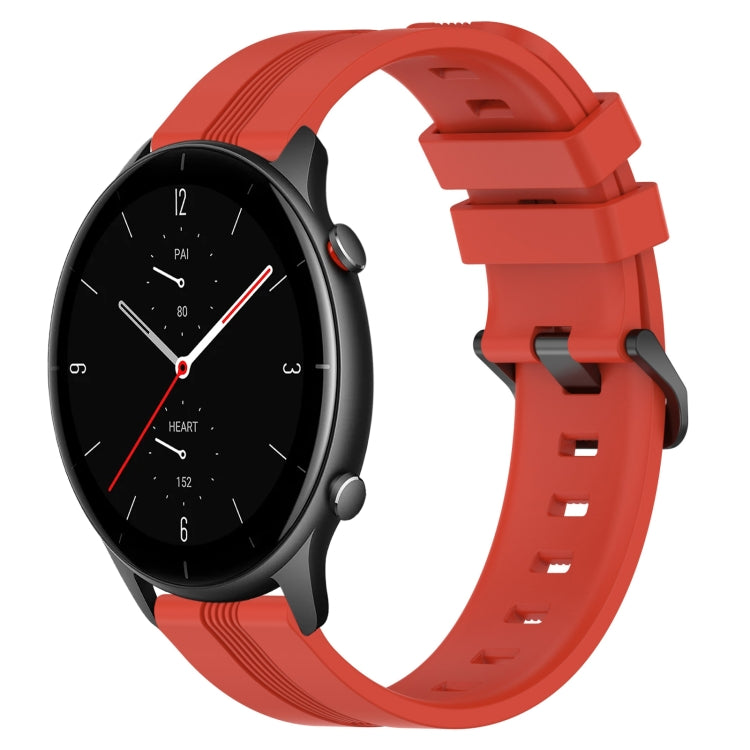22mm Concave Striped Slicone Watch Band, For Amazfit GTR 4, For Amazfit GTR 3, For Amazfit GTR 3 Pro, For Amazfit GTR 2e, For Amazfit GTR 2, For Amazfit 3, For Amazfit GTR 47mm