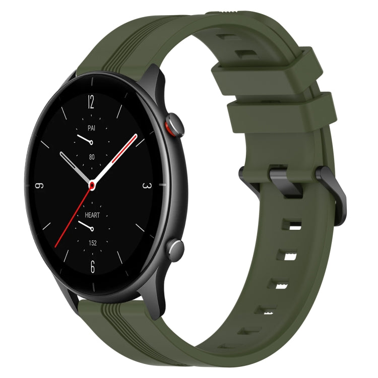 22mm Concave Striped Slicone Watch Band, For Amazfit GTR 4, For Amazfit GTR 3, For Amazfit GTR 3 Pro, For Amazfit GTR 2e, For Amazfit GTR 2, For Amazfit 3, For Amazfit GTR 47mm