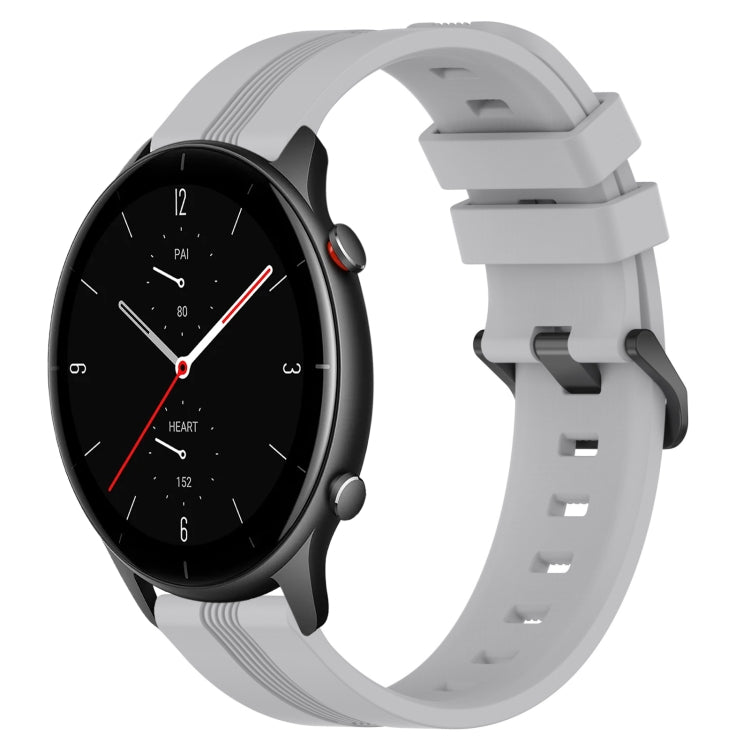 22mm Concave Striped Slicone Watch Band, For Amazfit GTR 4, For Amazfit GTR 3, For Amazfit GTR 3 Pro, For Amazfit GTR 2e, For Amazfit GTR 2, For Amazfit 3, For Amazfit GTR 47mm