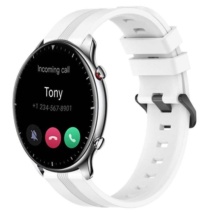 22mm Concave Striped Slicone Watch Band, For Amazfit GTR 4, For Amazfit GTR 3, For Amazfit GTR 3 Pro, For Amazfit GTR 2e, For Amazfit GTR 2, For Amazfit 3, For Amazfit GTR 47mm