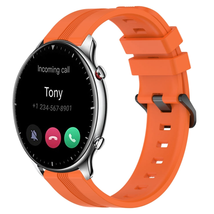 22mm Concave Striped Slicone Watch Band, For Amazfit GTR 4, For Amazfit GTR 3, For Amazfit GTR 3 Pro, For Amazfit GTR 2e, For Amazfit GTR 2, For Amazfit 3, For Amazfit GTR 47mm