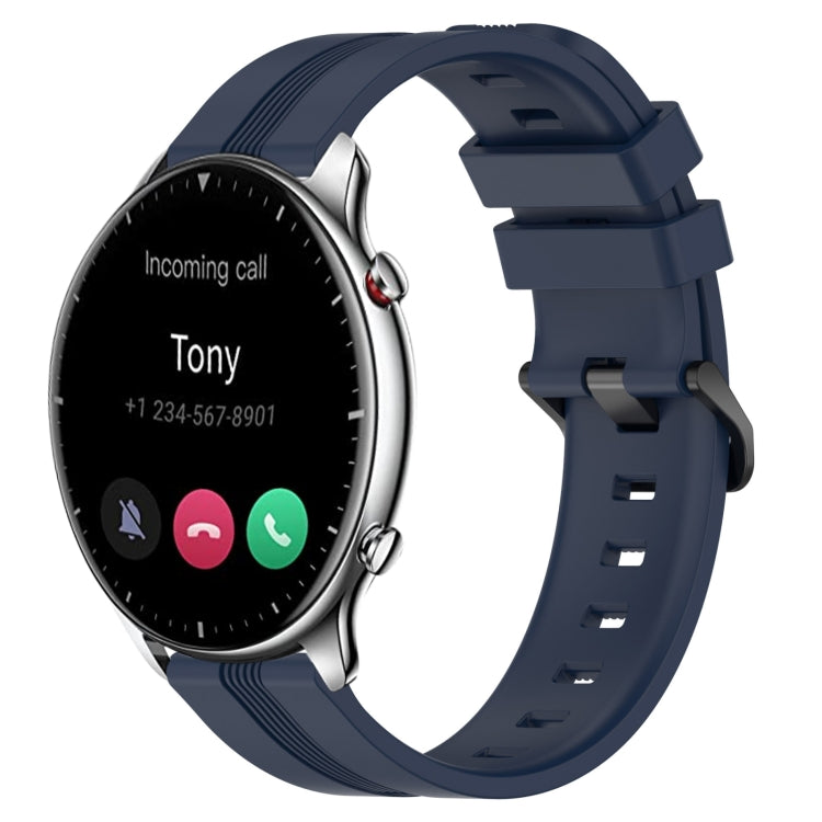 22mm Concave Striped Slicone Watch Band, For Amazfit GTR 4, For Amazfit GTR 3, For Amazfit GTR 3 Pro, For Amazfit GTR 2e, For Amazfit GTR 2, For Amazfit 3, For Amazfit GTR 47mm