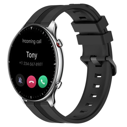 22mm Concave Striped Slicone Watch Band, For Amazfit GTR 4, For Amazfit GTR 3, For Amazfit GTR 3 Pro, For Amazfit GTR 2e, For Amazfit GTR 2, For Amazfit 3, For Amazfit GTR 47mm