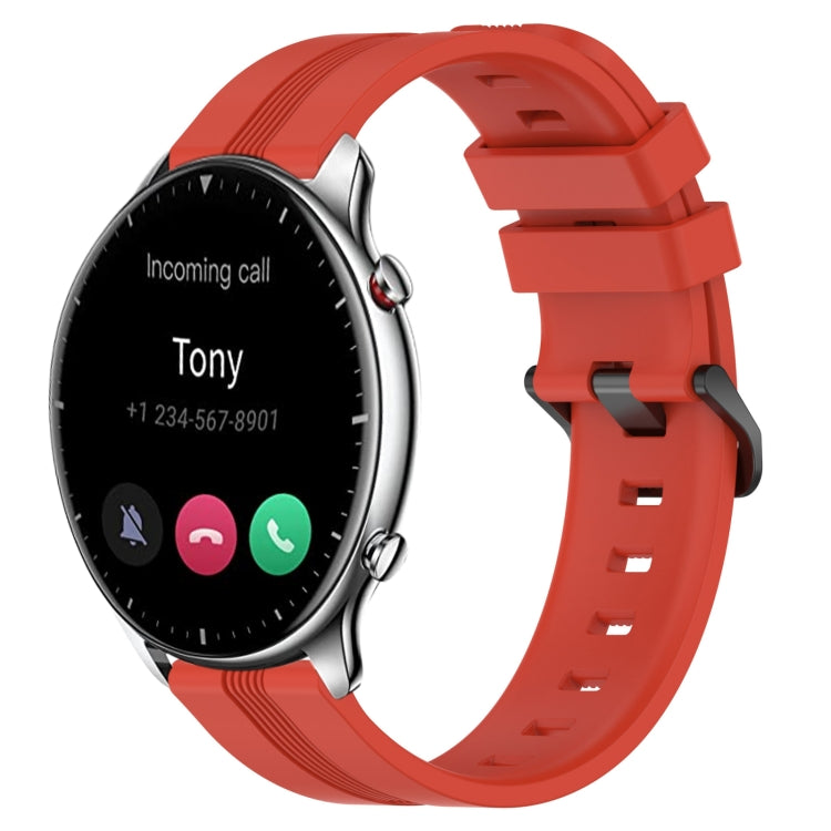 22mm Concave Striped Slicone Watch Band, For Amazfit GTR 4, For Amazfit GTR 3, For Amazfit GTR 3 Pro, For Amazfit GTR 2e, For Amazfit GTR 2, For Amazfit 3, For Amazfit GTR 47mm