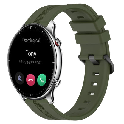 22mm Concave Striped Slicone Watch Band, For Amazfit GTR 4, For Amazfit GTR 3, For Amazfit GTR 3 Pro, For Amazfit GTR 2e, For Amazfit GTR 2, For Amazfit 3, For Amazfit GTR 47mm