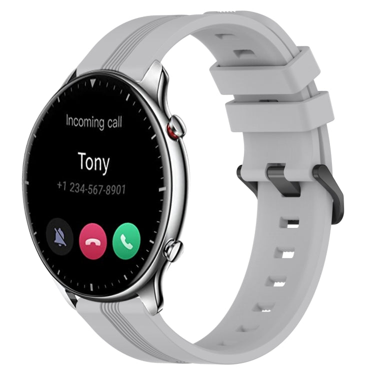 22mm Concave Striped Slicone Watch Band, For Amazfit GTR 4, For Amazfit GTR 3, For Amazfit GTR 3 Pro, For Amazfit GTR 2e, For Amazfit GTR 2, For Amazfit 3, For Amazfit GTR 47mm