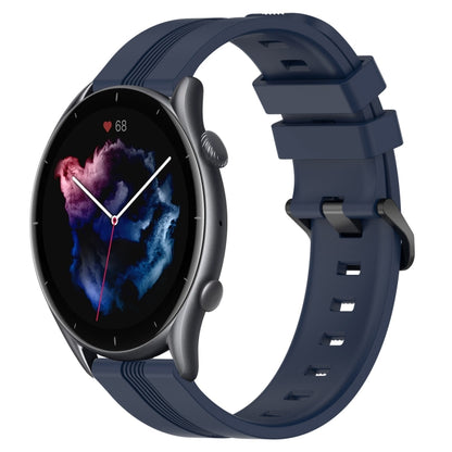 22mm Concave Striped Slicone Watch Band, For Amazfit GTR 4, For Amazfit GTR 3, For Amazfit GTR 3 Pro, For Amazfit GTR 2e, For Amazfit GTR 2, For Amazfit 3, For Amazfit GTR 47mm