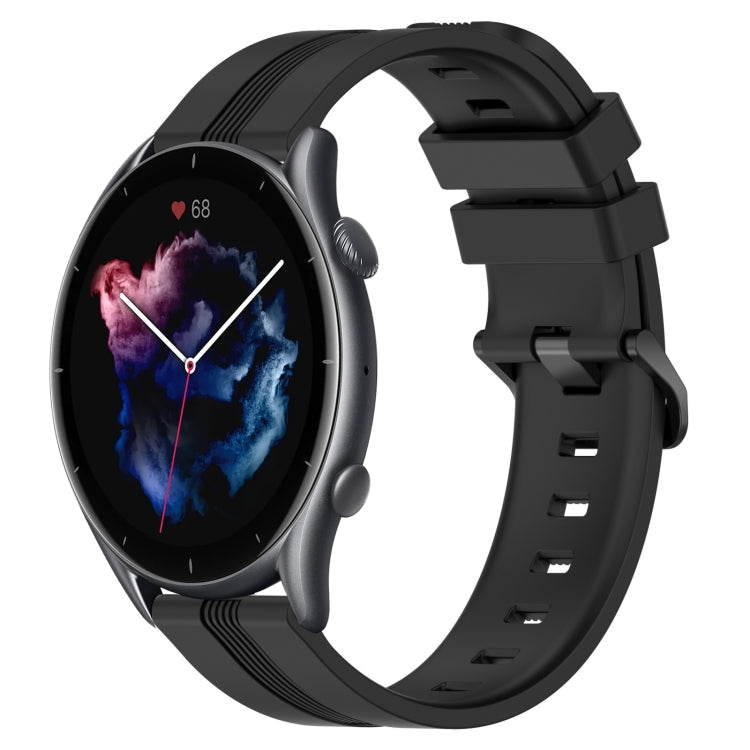 22mm Concave Striped Slicone Watch Band, For Amazfit GTR 4, For Amazfit GTR 3, For Amazfit GTR 3 Pro, For Amazfit GTR 2e, For Amazfit GTR 2, For Amazfit 3, For Amazfit GTR 47mm